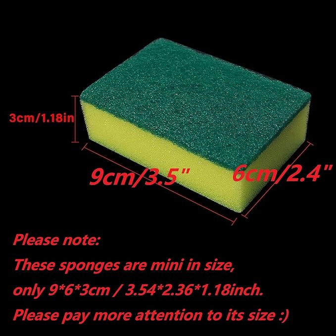 Individually Wrapped Sponges,600 Pack Sponges Individually Wrapped for Kitchen Scrub Dish Dishes Dishwashing Cleaning Non Scratch Scrubber Bulk Case - Small Mini