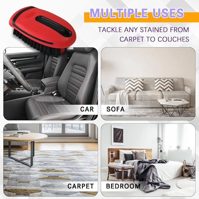 Carpet and Upholstery Cleaning Brush, Household Hard Bristle Brush, Car Plastic Gap Cleaning Brush, Universal Auto Detailing Brush for Car Interior Seat, Clothes and Sofa Cleaning