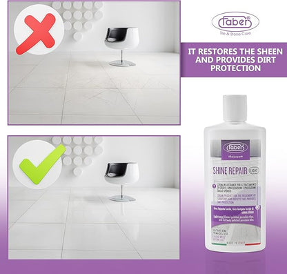 FABER Floor Shine Repair - Premium Floor Polishing Cream for Scratches & Defects, Protects from Dirt - Perfect for Colored Glazed & Full Body Polished Porcelain Tiles – Professional & Home Use