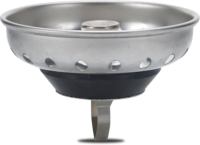 K&J Kitchen Sink Strainer Stopper - 2-in-1 Stainless Steel Spring Clip Kitchen Sink Drain Strainer and Stopper (Spring Clip - Universal)