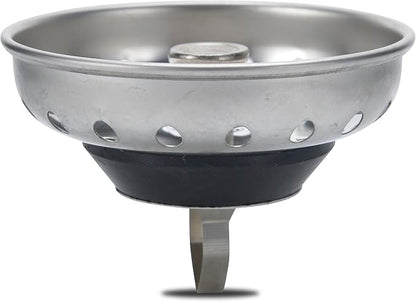 K&J Kitchen Sink Strainer Stopper - 2-in-1 Stainless Steel Spring Clip Kitchen Sink Drain Strainer and Stopper (Spring Clip - Universal)