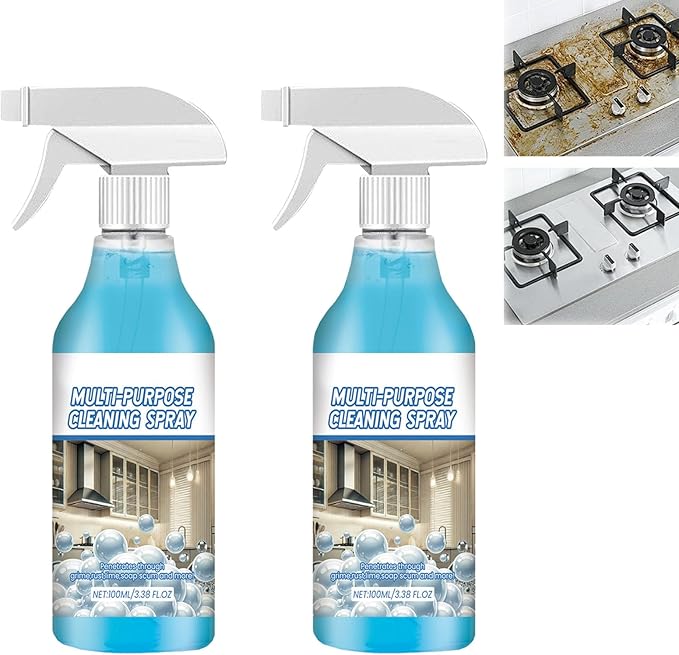 New Multi-Purpose Handheld Degreaser, All Purpose Cleaner Spray, Foam Cleaner for Kitchen, Grime Remover Spray for Home, for Ovens Stoves and Stainless Steel Appliances (2)