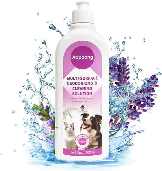 Multi-Surface Floor Cleaning Solution Lavender Scent Household Floor Cleaner Care for All Robot Vacuums with Mopping and Cordless Wet/Dry Vacuums (16.9Fl Oz/500ML)