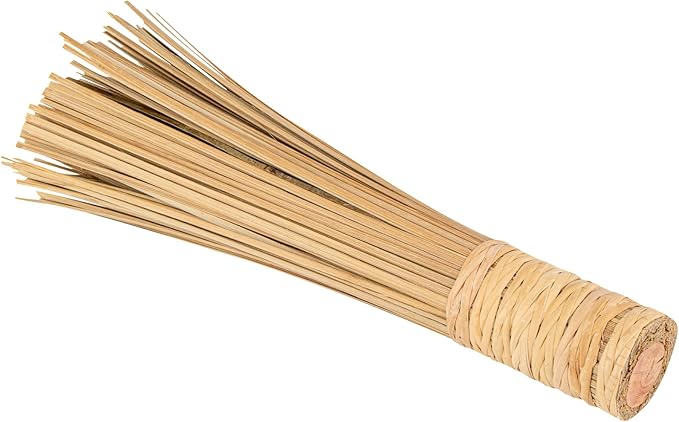 Restaurantware-Motomori 11 Inch Cleaning Whisk, 1 Traditional Wok Brush - Stiff Whisks, Ergonomic Handle, Bamboo Pot Scraper, Suitable For Cleaning Wok, Pan, Grill, Pot, Dish, And More (Pack of 2)