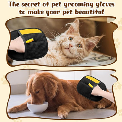 Magic Brush Pet Hair, Pet Hair Remover Gloves for Cats & Dogs, Newly Upgraded Reusable Electrostatic Pet Hair Remover Glove, for Couch Furniture, Carpet, Curtain