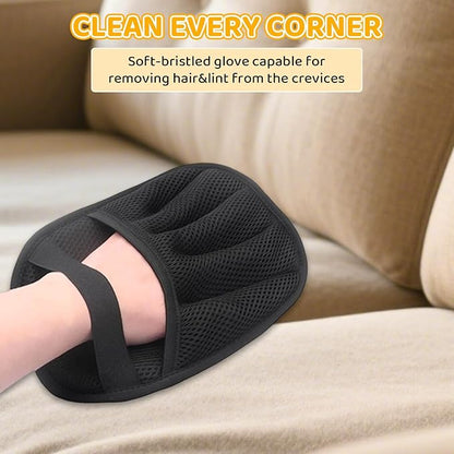 Pet Hair Removal Glove for Dogs & Cats, 2025 Newly Upgraded Five-Finger Electrostatic Pet Hair Gloves, Pet Hair Remover Tool for Clothing, Couch, Carpet, Car Seat（1 Pack Black）