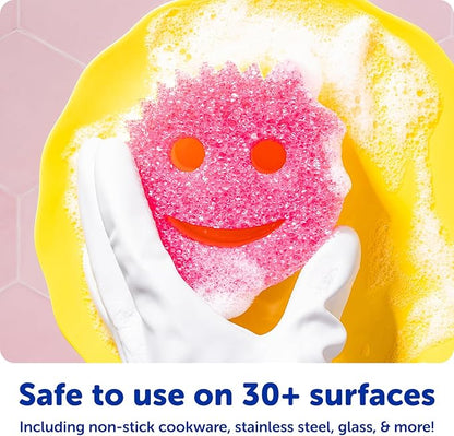 Scrub Daddy 6 Scrub Mommy Kitchen Sponges & 1 Daddy Caddy Sponge Holder - Scratch-Free for Dishes & Multipurpose Cleaning - BPA Free & Made with Polymer Foam - Stain & Odor Resistant