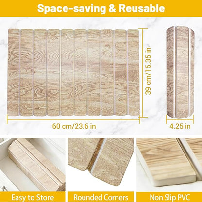 Dish Drying Mats, Large 24x16 Inch Diatomaceous Earth Drying Mat / Fast-Absorbing,Non-Slip Stone Drying Mat For Kitchen Counter / Eco-Friendly for Dishes(Dark wood grain)