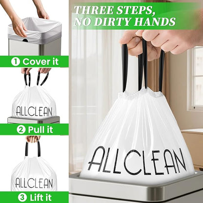 Trash Bags 15 Gallon Tall Kitchen Drawstring Garbage Bags,Fit 13-15 Gal Bins,Extra Strong&Leak-Proof,Unscented&Recyclable Trash Can Liners for Home Office Industrial Bathroom Garden Lawn