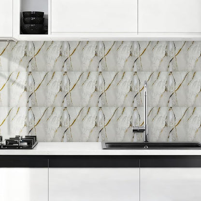 30 Sheets Peel and Stick Wall Panels, Self-Adhesive PVC Wall Panels for Kitchen Backsplash, Bathroom Decoration, 11.8" x 11.8" (Tile Effect Wallpaper)