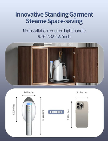 Sundu 2-in-1 Garment Steamer, 30s Heat-Up, 800mL, 6 Steam Settings, Auto Off, Handheld & Standing, Portable Wrinkle Remover for Clothes, White