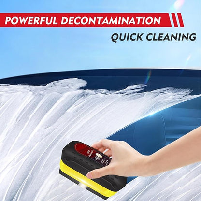 Automotive Oil Film Cleaning Brush with Reusable Foam Sprayer, Upgraded Antifog Glass Cleaning Board, Glass Oil Film Remover for Car Windows & Windshields, Versatile Car Glass Cleaner Brush (Black)