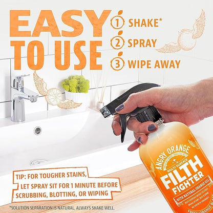 ANGRY ORANGE Citrus Multipurpose Cleaner Spray for Kitchen and Bathroom - 24 oz - Value 2 Pack