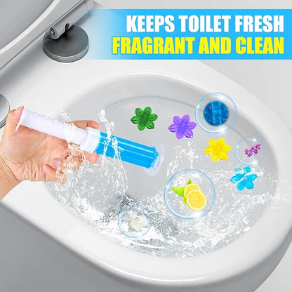 4 Pack Toilet Gel Stamp, 48 Stamps 4 Kinds Of Scent Toilet Bowl Cleaner Gel, Long-Lasting Flowers Shaped Bathroom Freshener, Keeps Toilet Fresh Fragrant and Clean
