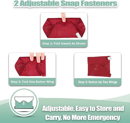 Wegreeco Cloth Menstrual Pads - Soft Washable Pads for Women - Reusable Panty Liners for Women - 6 Pack with 1 Cloth Mini Wet Bag (Medium, Burgundy)