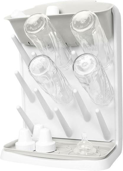 Ubbi Vertical Baby Bottle Drying Rack, Space Saving Countertop Drying Rack Baby Organizer, Oat