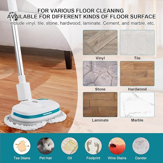 10 Pack Electric Mop Pads, 6.3/6 Inch Spin Power Mop Replacement Pads for bissell/alfabot/vmai/teko/eous/vm6/devoac/kactor/redkey/gobot/devoac/shark- Round Spinwave Spin Mop Pads for Floor Cleaning
