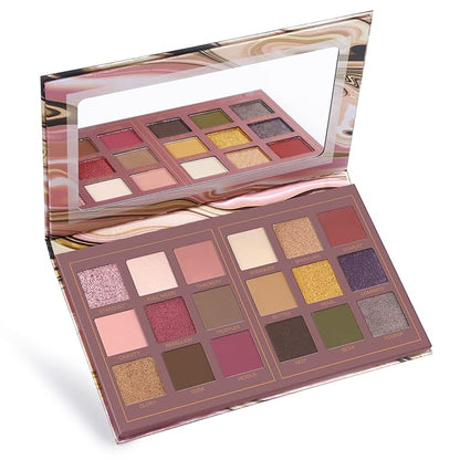 Prism Makeup Matte Eyeshadow Palette Pro 18 Colors Pigmented Shimmer Glitter Eye Shadow Palette, Blendable Long Lasting Waterproof Makeup Cosmetics Halloween Makeup Kit (02# Solitude)