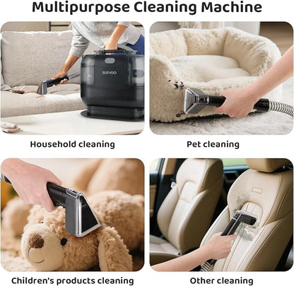500W Powerful Carpet Cleaner Machine - 12Kpa Strong Suction, Portable Upholstery Cleaner For Pet Accident, Rugs, Carpet And Upholstery