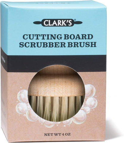 CLARK'S Cutting Board Oil Scrub Brush - Round Wood Applicator for Food Grade Mineral Oil and Wax on Wooden Bamboo, Cast Iron, and Utensils – Kitchen Countertops Food Safe