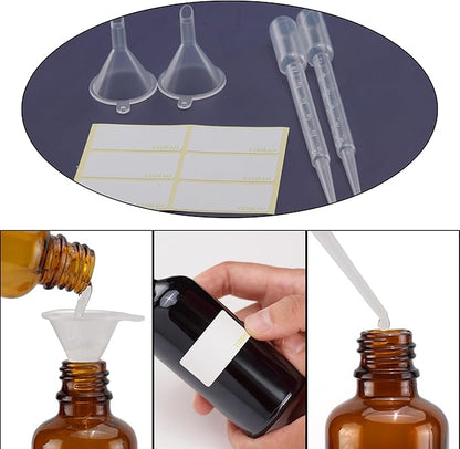 YIZHAO Amber Glass Spray Bottles 4oz, with Small Fine Mist Spray, Metal Cap, Refillable for Essential Oil,Travel,Cleaning,Perfume,Aromatherapy,Makeup – 4 Pcs