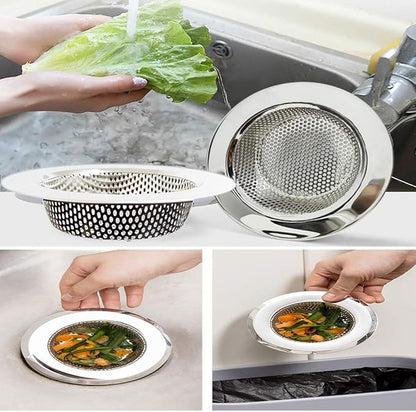Seatery 2PCS Kitchen Sink Strainers, Sink Drain Basket Strainer, 4.5 Inch Stainless Steel Food Scraps Catcher, Must Have Kitchen Sink Accessories