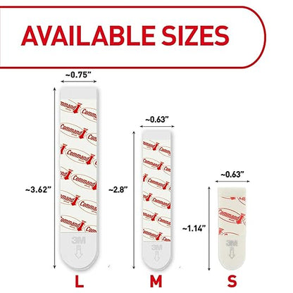 Command Indoor Large Replacement Strips, 20 Strips, Damage-Free Wall Hanging, Re-Hang Large Hooks for Home and Wall Decor, Holds up to 5 lb, White Adhesive