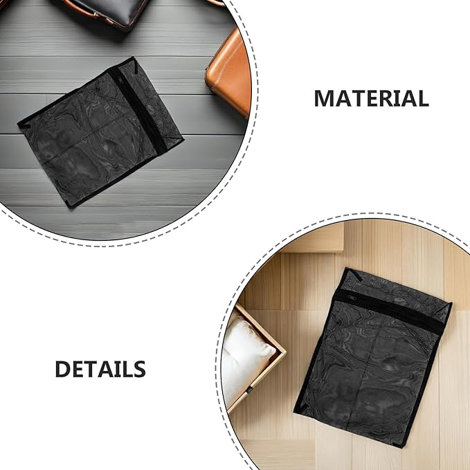 CHILDWEET Black Mesh Laundry Bag for Delicates 15.6X15.6 Inch Breathable Washing Bag for Washing Machine Use and Travel Clothes Storage Organizer