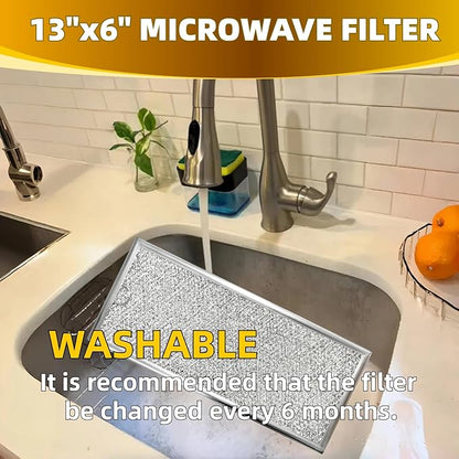 13" x 6" Microwave Grease Filter Replacement for Whirlpool GE WB06X10596 W10208631A Microwave Oven vent Filter Pack 2