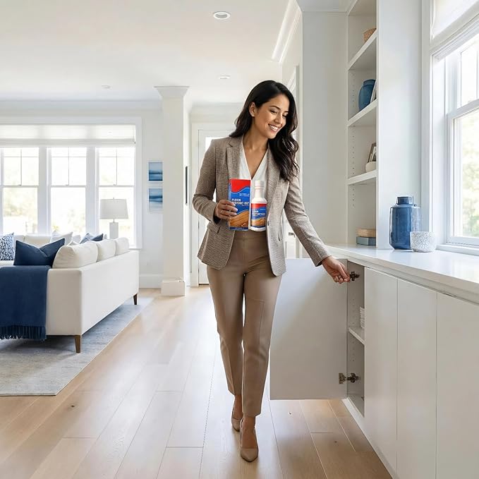 floor restore eez for wood floors & floor restore, High Solid Floor Shine Restoring Cleaner, Protective Coating Helps Conceal Small Scratches, Quick-Dry Floor Polish for Hardwood