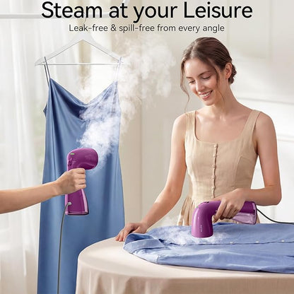 HiLIFE Steamer for Clothes, Portable Handheld Design, 240ml Big Capacity, 700W, Strong Penetrating Steam, Removes Wrinkle, for Home, Office and Travel(ONLY FOR 120V) (Orchid Purple)
