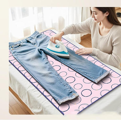 Portable Foldable Ironing Mat for Table Top Iron Pad for Countertop Thick Ironing Blanket Over The Door Steamer Pad Washer Dryer Heat Resistant Mat Travel Ironing Board,47.2"x23.6" with Accessories