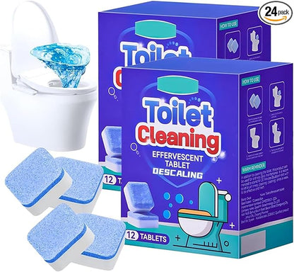 24pcs-Toilet Bowl Cleaners，Automatic Toilet Bowl Cleaners，Effervescent Toilet Cleaners，Interior Cleaning Fizz Pellet, Effervescent Cleaners Tablets