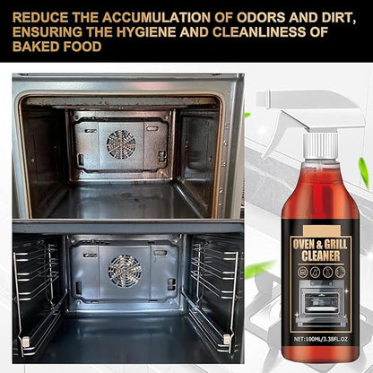 Oven Cleaner Heavy Duty Spray, Cleans and Degreases BBQ Cooking Grates and Racks, Heavy Duty Oven and Grill Cleaner for Microwave, Air fryer,Ovens, Grills, 100ML