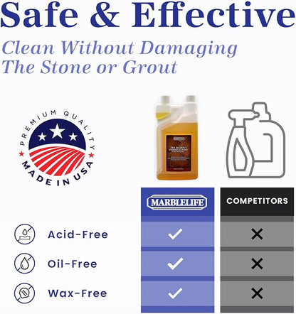 Marblelife Tile & Grout Cleaner - Tile and Grout Cleaner for Floors, Pools, Bathroom Shower, Bath & Other Surfaces, Safe & Effective, 32oz