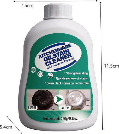 Kitchenware Oil Stain Cleaner, Multi-purpose Kitchen Cleaner, Pot Bottom Black Stain Cleaner, Pan Bottom Cleaning Paste,Powerful Kitchenware Cleaner, Oil Stain Remover (260, Grams)