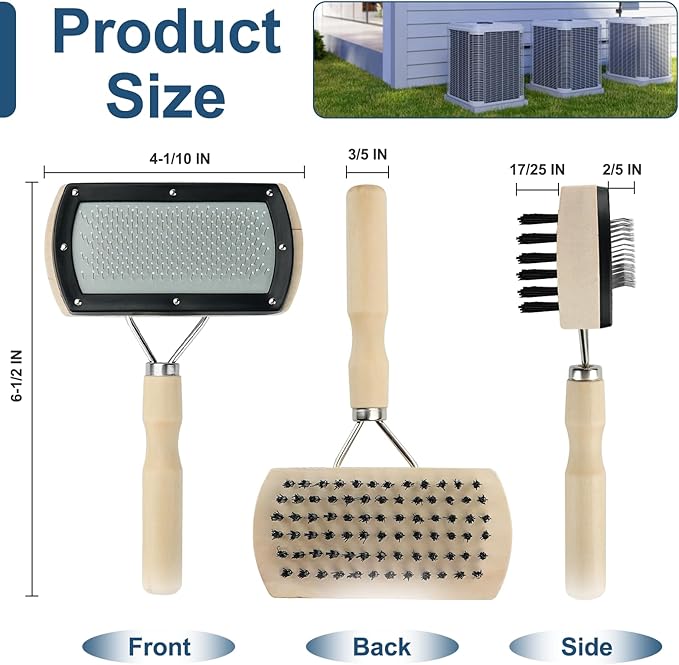 Sikawai Air Conditioner Coil Cleaning Brush - Double Sided HVAC Brush AC Coil Cleaner Brush for Evaporator & Condenser Fins, Heavy Duty Flexible Design for AC Units, Refrigerators & Heat Pumps