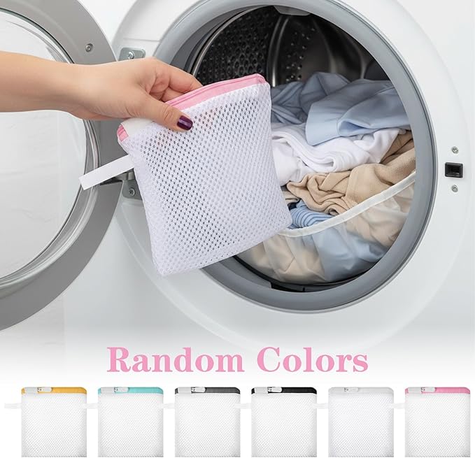 6 Pcs Small Mesh Laundry Bag for Delicates Lingerie Laundry Bag Sock Washing Bags for Laundries Foldable Mesh Laundries Bags Small for Travel Home Mini Washing Machine Use Colorful 5.51×4.72 Inch
