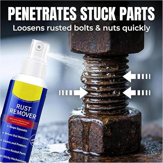 Rust Remover, 2026 Upgrade Anti-Rust Spray, Multi-functional Quick-acting Rust Removal Spray, Fast-Acting Formula & Easy Application, for Metal, Vehicles, Tools, Chains