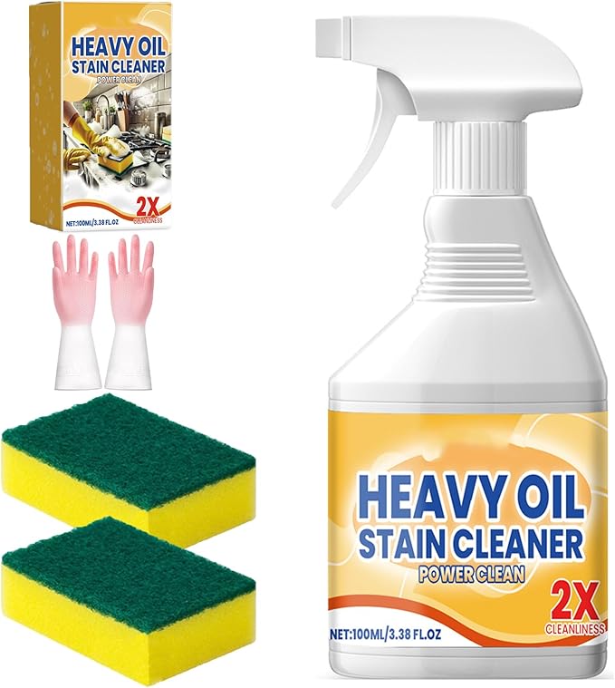 Kitchen Cabinet Cleaners and Polishers, 3.38 Oz All in One Cabinet Cleaner, Heavy Oil Cleaner Stain, For Stove,Oven,Dishwasher, Tiles (1Pcs)