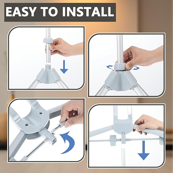 Foldable Clothes Steamer Stand with Adjustable Height–Universal Garment Steamer Rack Compatible with Most Steamers, Portable Hanging Metal Clothes Stand for Graduation Cap Clothing