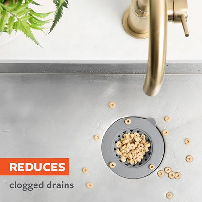 Full Circle Sinksational Sink Strainer 2 Pack - Stainless Steel Mesh, Prevents Clogs, Kitchen Sink, Eco-Friendly, Durable - Gray