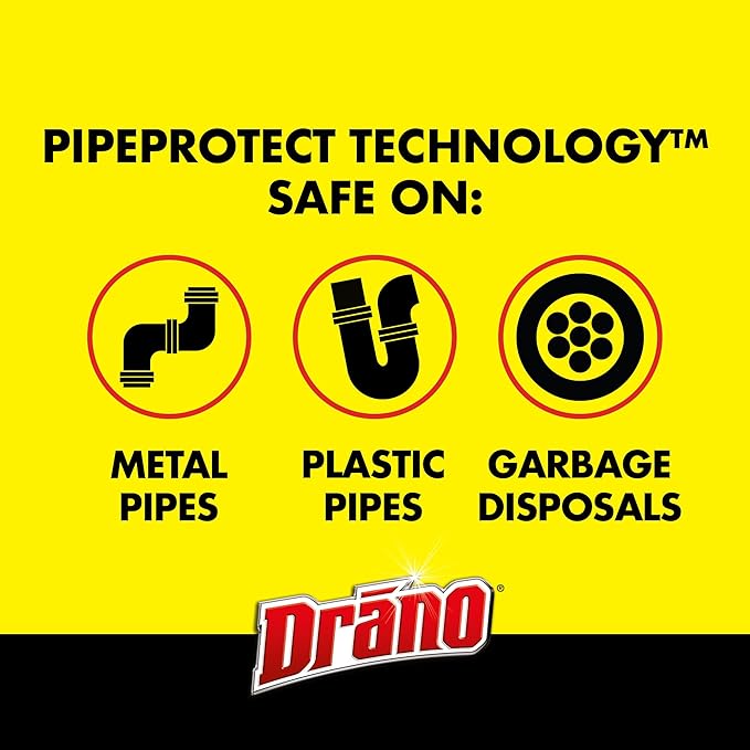 Drano Max Gel Drain Clog Remover and Cleaner for Shower or Sink Drains, Unclogs and Removes Hair, Soap Scum, Blockages, Commercial Line, 42 oz (Pack of 2)