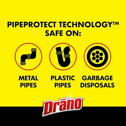 Drano Max Gel Drain Clog Remover and Cleaner for Shower or Sink Drains, Unclogs and Removes Hair, Soap Scum, Blockages, Commercial Line, 42 oz
