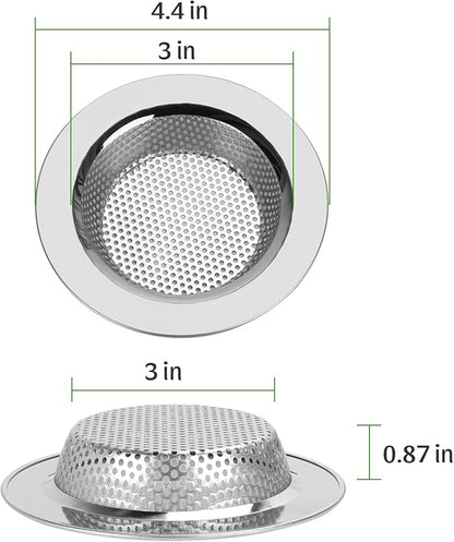 2PCS - Windran Kitchen Sink Drain Strainer, Upgraded Double-Layer Safe Design for Most Kitchen Sink Drain Basket, (4.3 Inch)