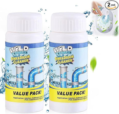 2pc Wild Tornado Pipe Dredge,Powerful Sink Cleaner for Kitchen Toilet Pipeline Quick Cleaning Tool- Wild Tornado Pipe Cleaner - wild sink and drain cleaner- Drain Foam Cleaner