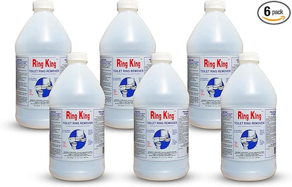 Amazon Brand - Ring King Toilet Bowl Cleaners | Pack Of 6 Toilet Bowl Cleaner Liquid 64oz Fast Acting Bathroom Cleaner For Calcium, Water, Rust, Red Clay & Lime Stains – No Scrubbing