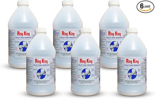 Amazon Brand - Ring King Toilet Bowl Cleaners | Pack Of 6 Toilet Bowl Cleaner Liquid 64oz Fast Acting Bathroom Cleaner For Calcium, Water, Rust, Red Clay & Lime Stains – No Scrubbing