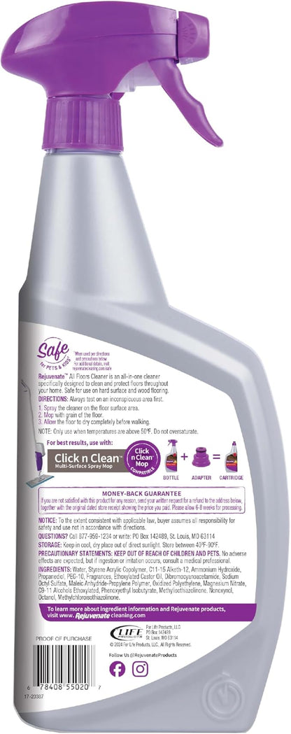Rejuvenate All Floors Cleaner, 32 Ounces, Breaks Down Dirt and Grime, Cleans and Protects Floors Throughout Your Home, Including Sealed Hardwood, Tile, Vinyl, Laminate and More
