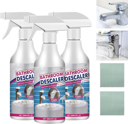 Bathroom Descaler Foam Cleaner Spray, Soap Scum Remover for Shower, Tub Cleaner Heavy Duty, Foam Toilet Bowl Cleaners, Multipurpose Stubborn Stains Cleaners, for Faucet Glass Sink Toilet Bathtub (3)